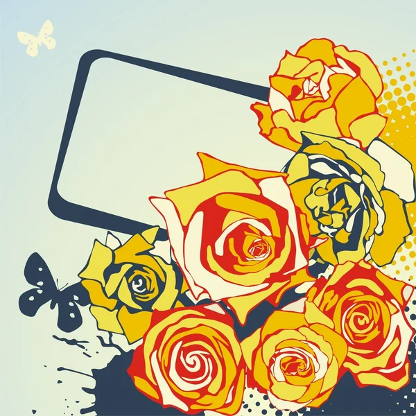 Carte postale florale lumineuse — Image vectorielle