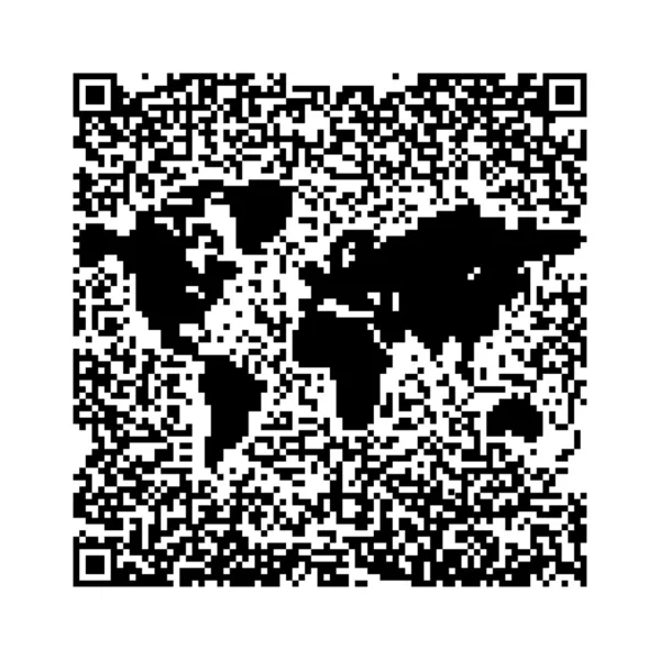 QR kod världskarta — Stockfoto