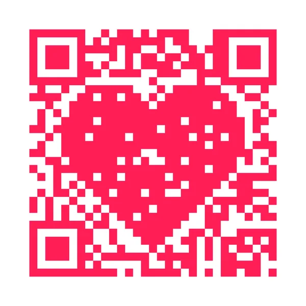 QR Code Heart — Stock Photo, Image