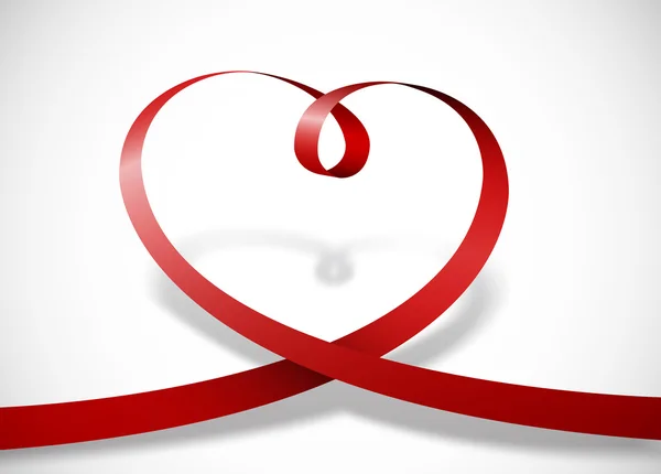 Heart on red ribbon — Stock Photo, Image