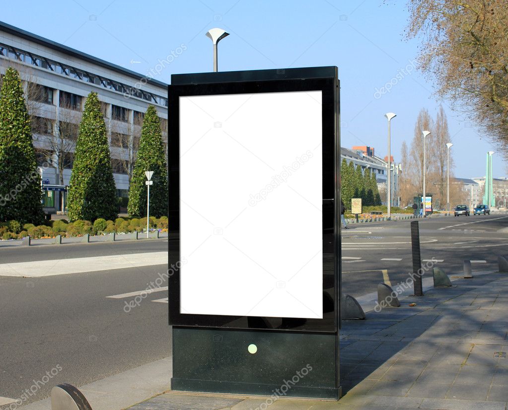 Blank advertising board