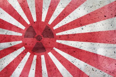 Radioactive old Japan flag clipart