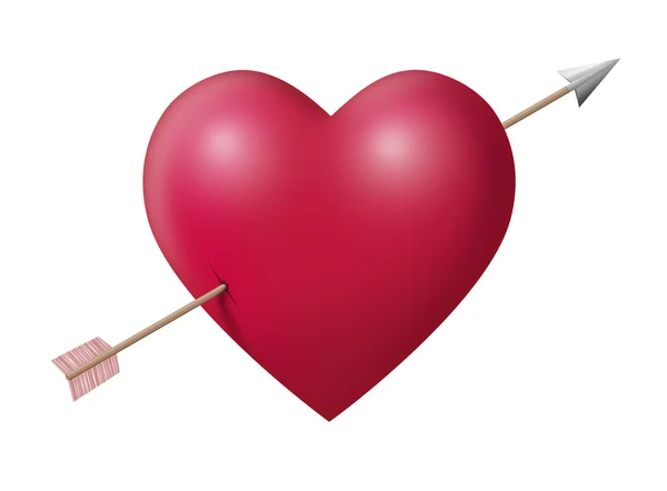 Grande cuore con freccia — Foto Stock