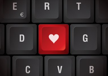 Keyboard with heart clipart