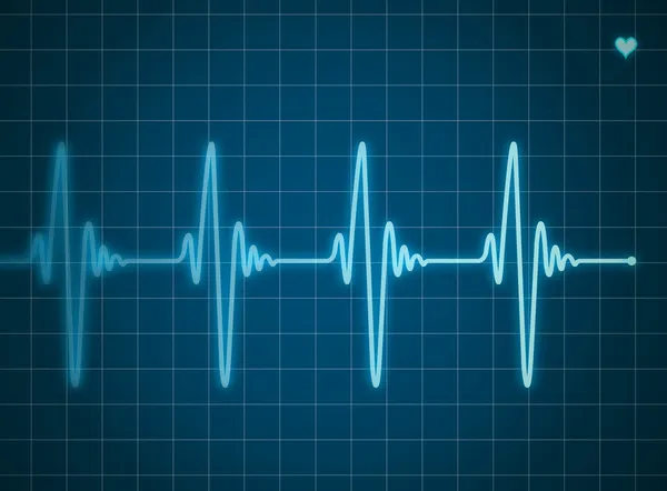 Blue electrocardiogram — Stock Vector