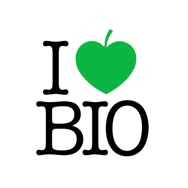 Kocham bio — Wektor stockowy
