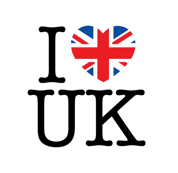 Ik hou van Verenigd Koninkrijk — Stockvector