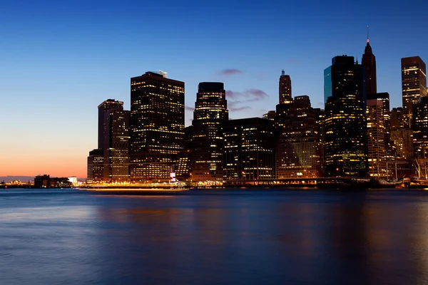 纽约-曼哈顿天际之夜 — 图库照片