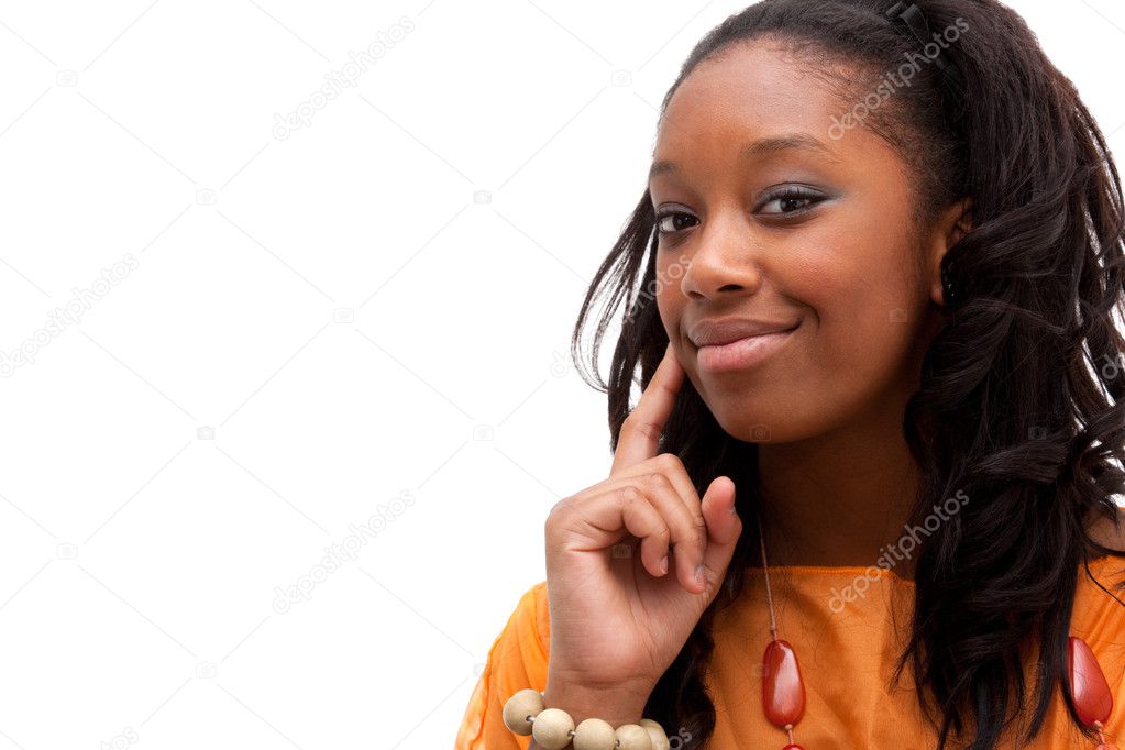 Young African American woman smiling