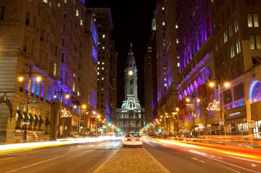 Philadelphia streets by night clipart