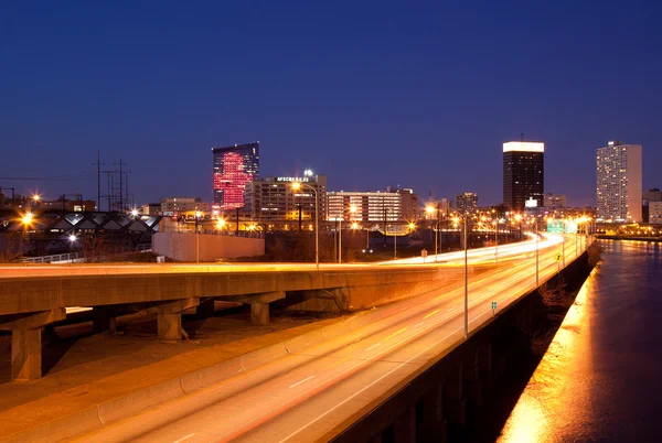 Philadelphia Panorama v noci — Stock fotografie