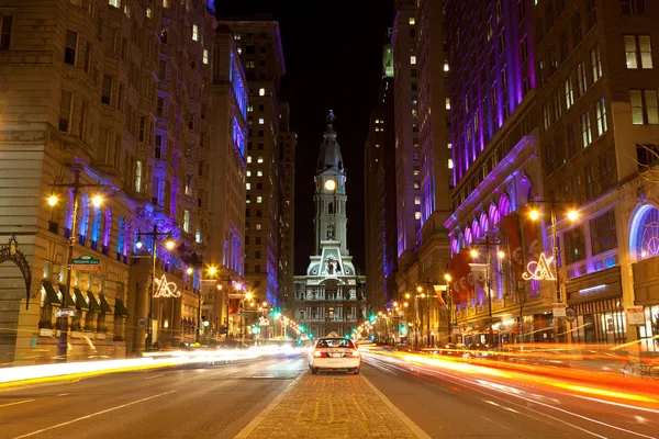 Filadelfia calles por la noche — Foto de Stock