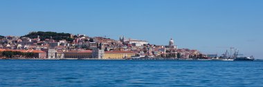 Panoramic view of old Lisbon in Portugal clipart