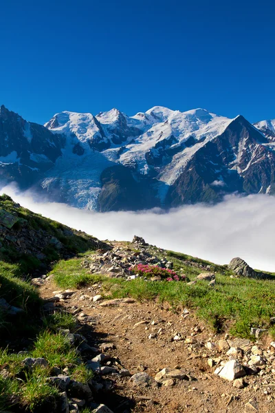 Ein schöner Blick auf die französischen Alpen — Stockfoto