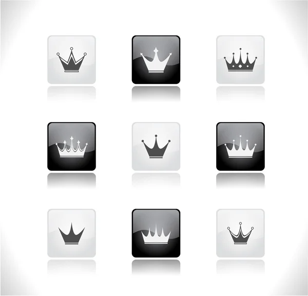 Buttons with crowns. Vector — Stock Vector