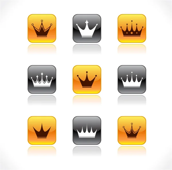 Buttons with crowns. Vector — Stock Vector