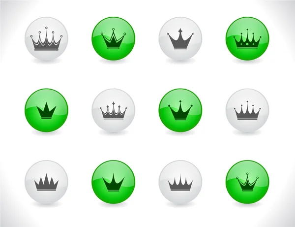 Botones con coronas — Vector de stock