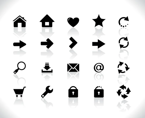 Schwarze Symbole für das Web — Stockvektor