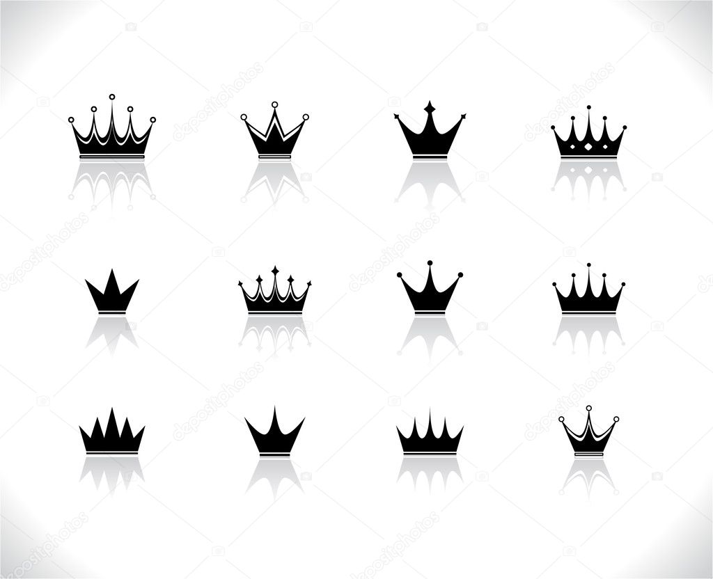 Set of black crowns.