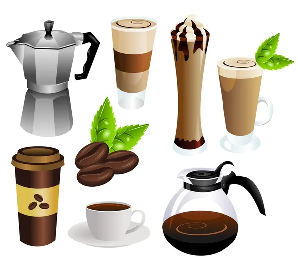 Kávé vektor készlet Stock Illusztrációk