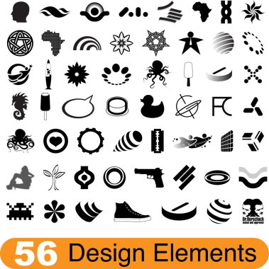 56 design elements clipart