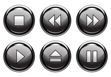 Set of aqua style buttons clipart