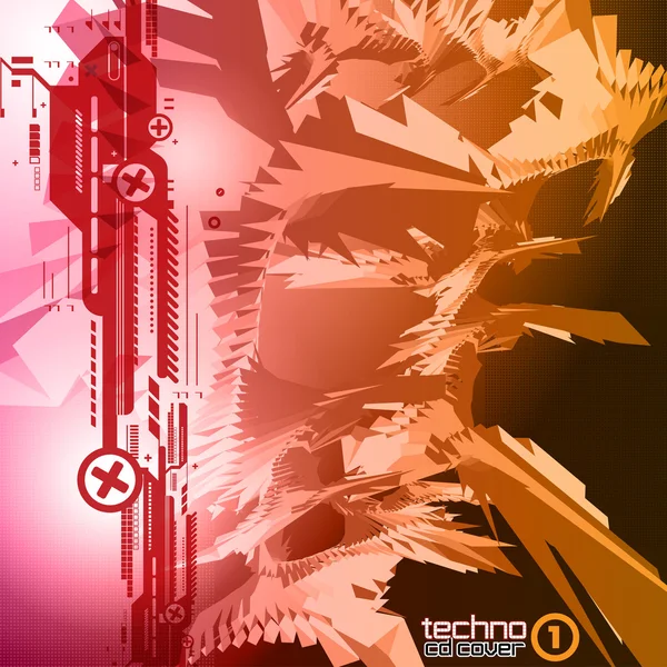 Techno CD cover 1 — Stock Vector