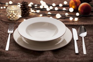 Christmas place settings clipart