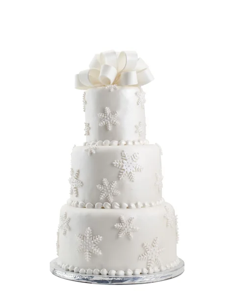 Düğün Pastası Beyaz Arkaplanda İzole Edildi — Stok fotoğraf