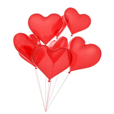 Copula of balloons as red hearts clipart