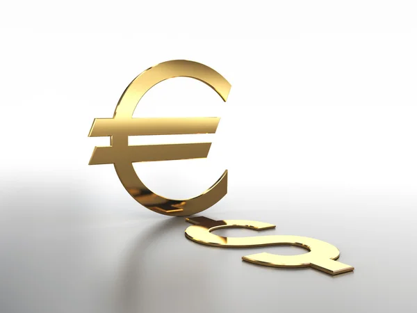 Σύμβολο του ευρώ και το Δολάριο — Φωτογραφία Αρχείου