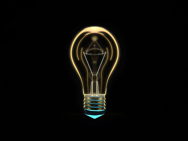 Luminous lamp on a black background — Stock Photo, Image
