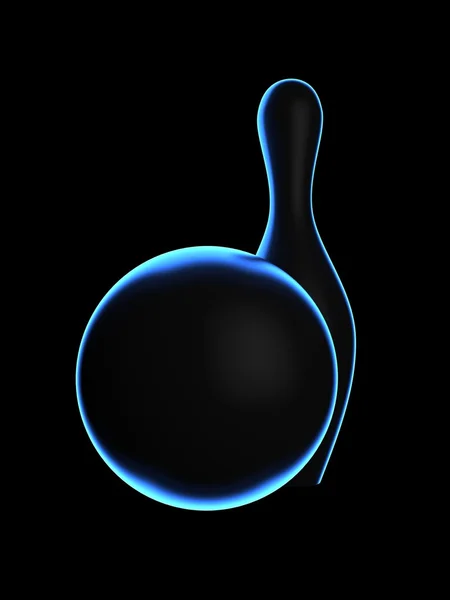 Мяч для боулинга и кегли. Форма — стоковое фото