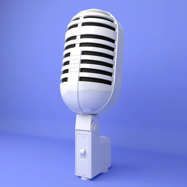 Микрофон на синем фоне — стоковое фото