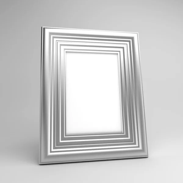 Beyaz zemin üzerinde gümüş fotoğraf çerçevesi — Stok fotoğraf