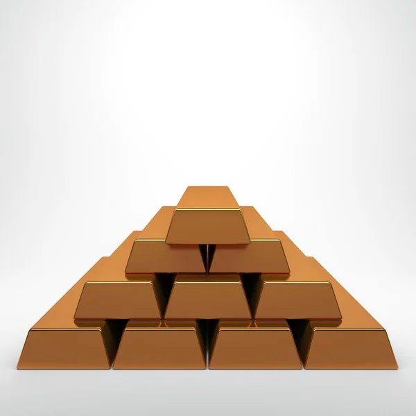 Pile of golden bullions — Stock Photo, Image