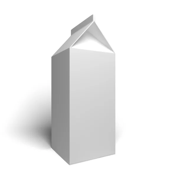 Weiße leere Milchbox — Stockfoto