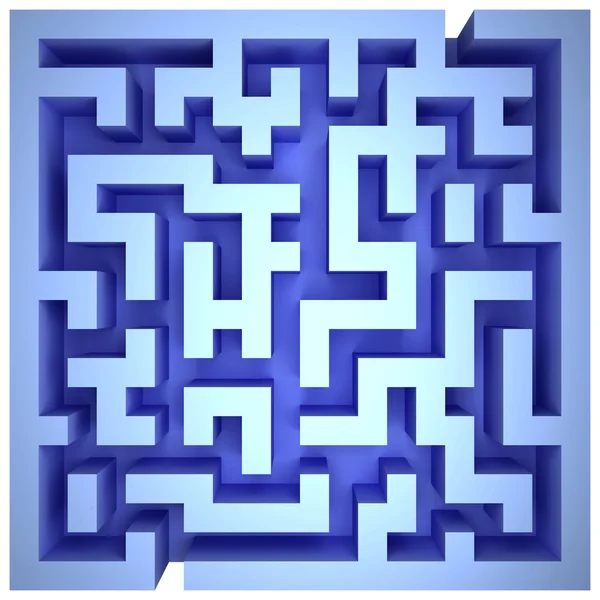 Um labirinto de paredes azuis — Fotografia de Stock