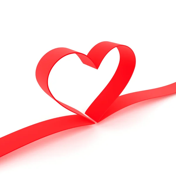 Corazón de cinta roja — Foto de Stock