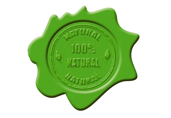 % 100 doğal mum mühür — Stok Vektör