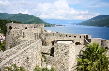 Panoramic of the fortress of old town Herceg Novi clipart