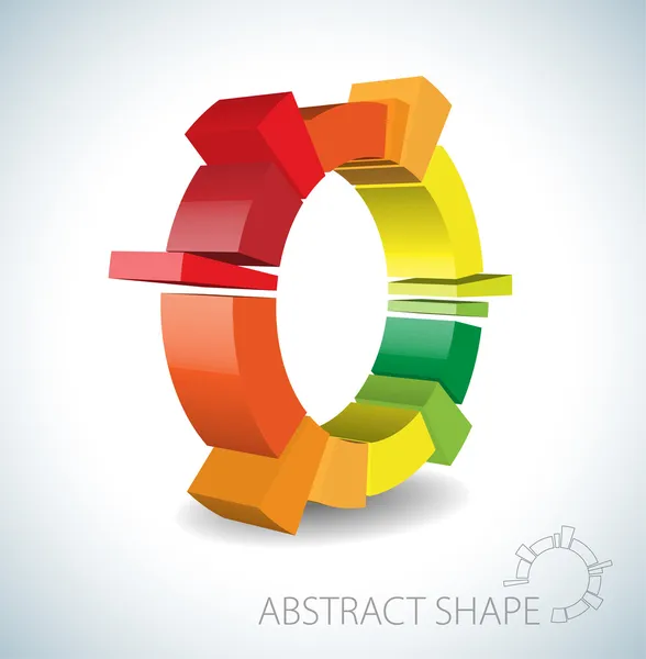 Kleurrijke abstracte 3D-vorm — Stockvector