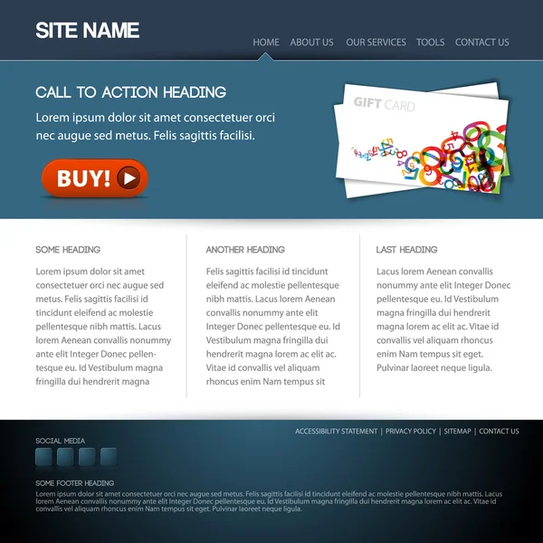 Modello di sito web moderno — Vettoriale Stock