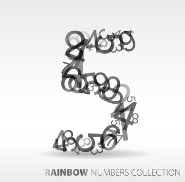 Number five made from various numbers clipart