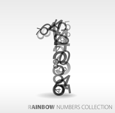 Number one made from various numbers clipart