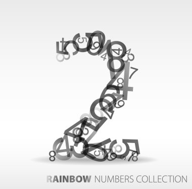 Number two made from various numbers clipart