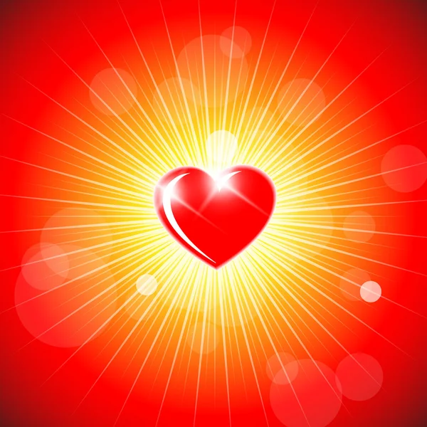 Hintergrund mit rotem Herz — Stockvektor