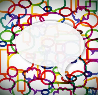 Colorful background made from speech bubbles clipart