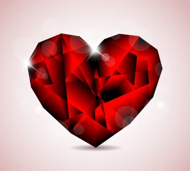 Red Diamond jewel heart clipart