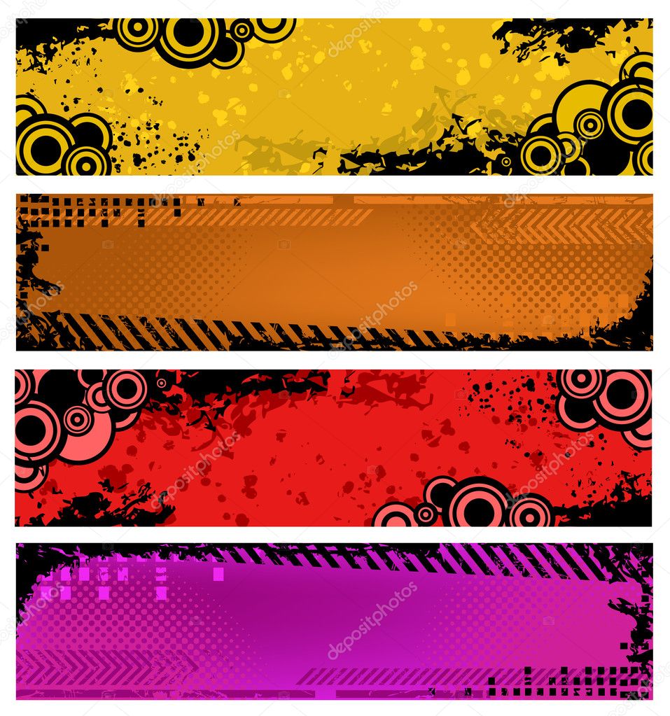 Set of grunge banners